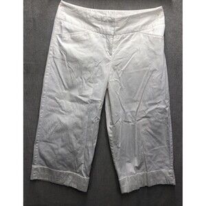 Metrostyle Capri Pants 14P White Wide Leg Cuff All White Party Boat Beach